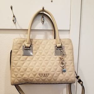 Guess Beige Satchel - Charms